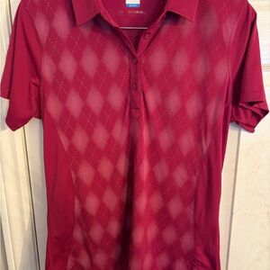 Women’s Dark Pink Argyle Golf Shirt Size L